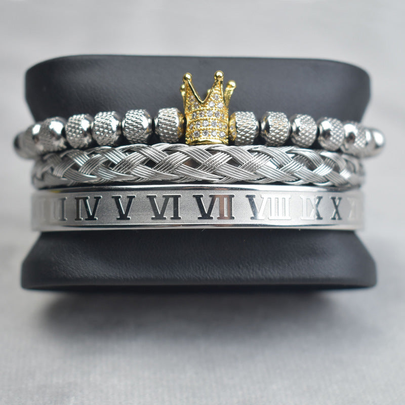 Crown Twist  Mesh With Diamond Digital Bracelet