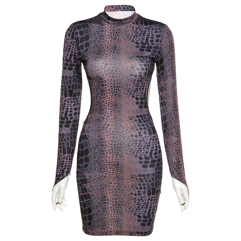 Snake Print slim dress