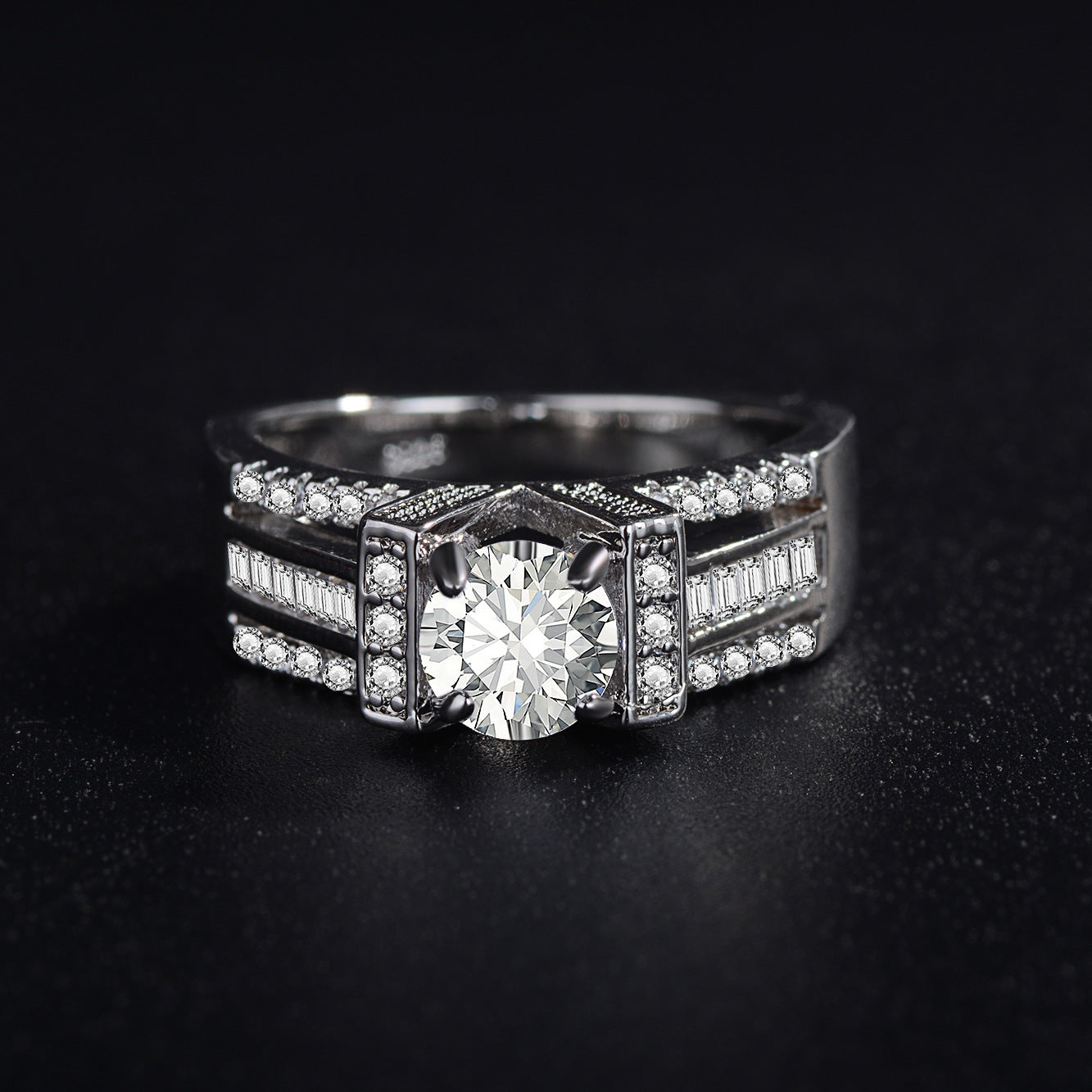 Diamond zircon geometric vintage jewelry ring ring female