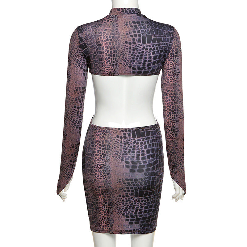 Snake Print slim dress