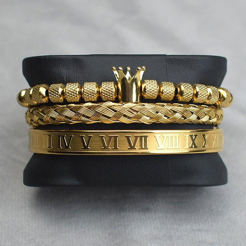 Crown Twist  Mesh With Diamond Digital Bracelet